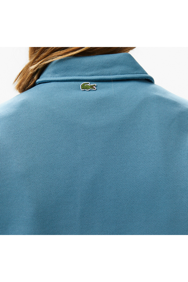 Kadın Relaxed Fit Polo Yaka Mavi Sweatshirt - 6