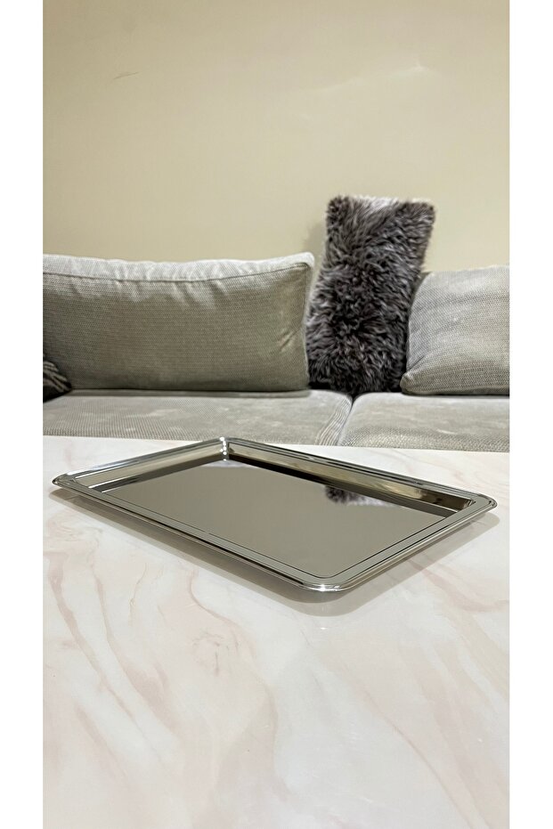 Single serving trays, 3 sizes, silver chrome - 4