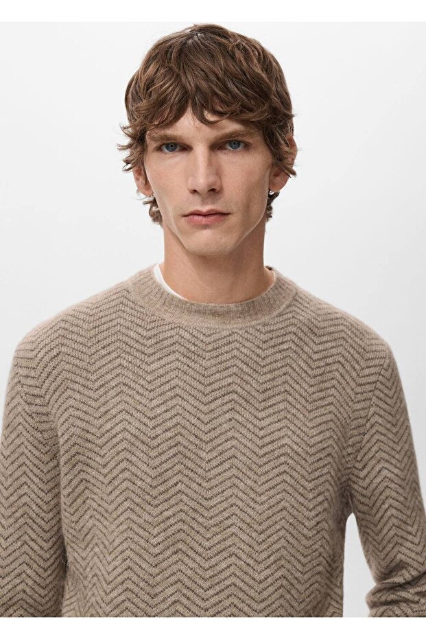 Çizgili triko kazak - 6