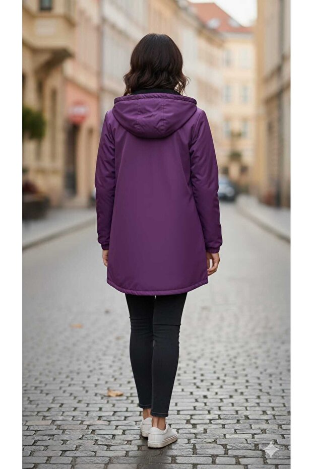 Mor içi polarlı yağmurluk - 3