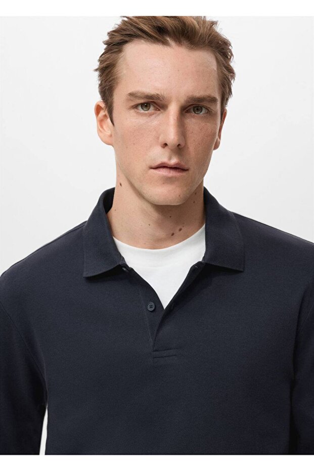 Regular kesim triko polo kazak - 8