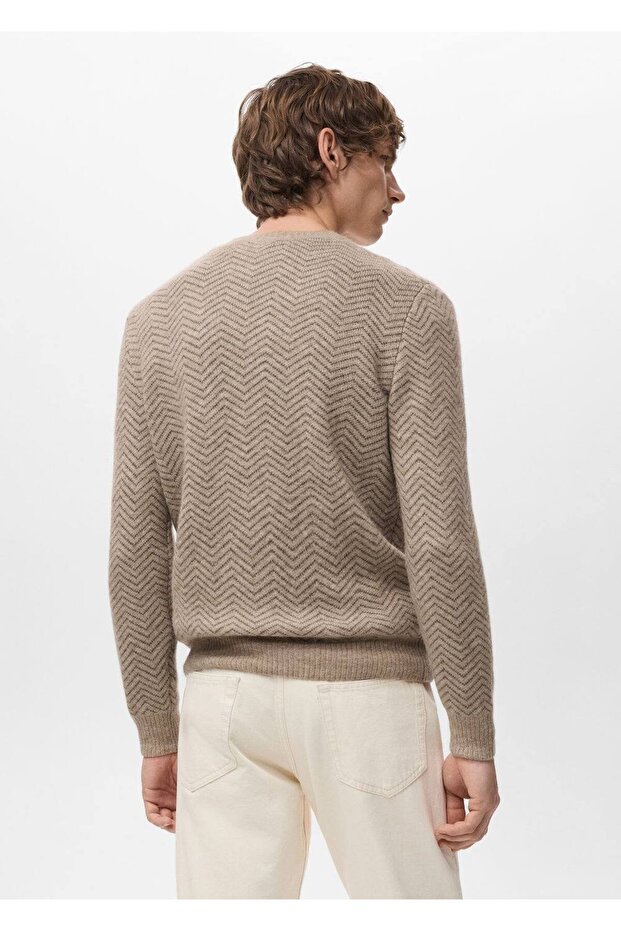 Çizgili triko kazak - 4