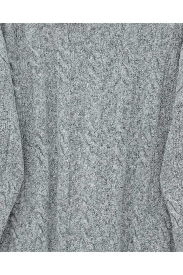 سترة تريكو ناعمة منقوشة - رمادي - 5
