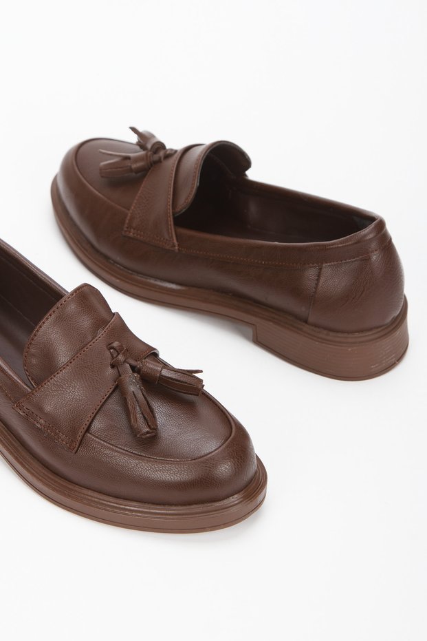 Women's Brown Tasseled Moccasin Laofer