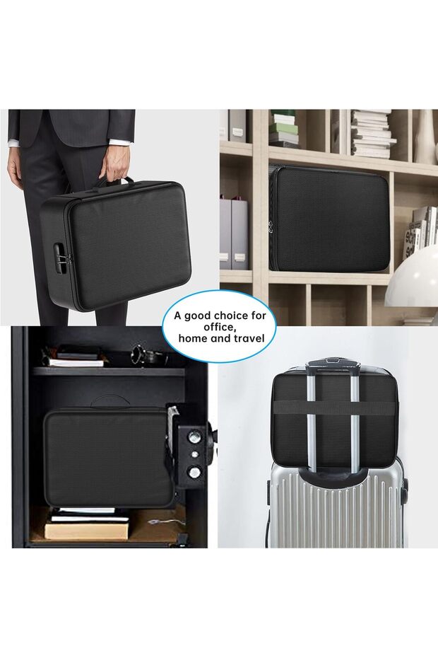 Fireproof File Organizer Bag with Lock – Multi-layer Safe for Documents, Passport, Certific - 6