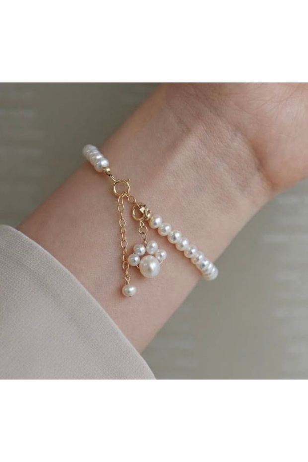Pati Sallantılı Glass Pearl Bracelet