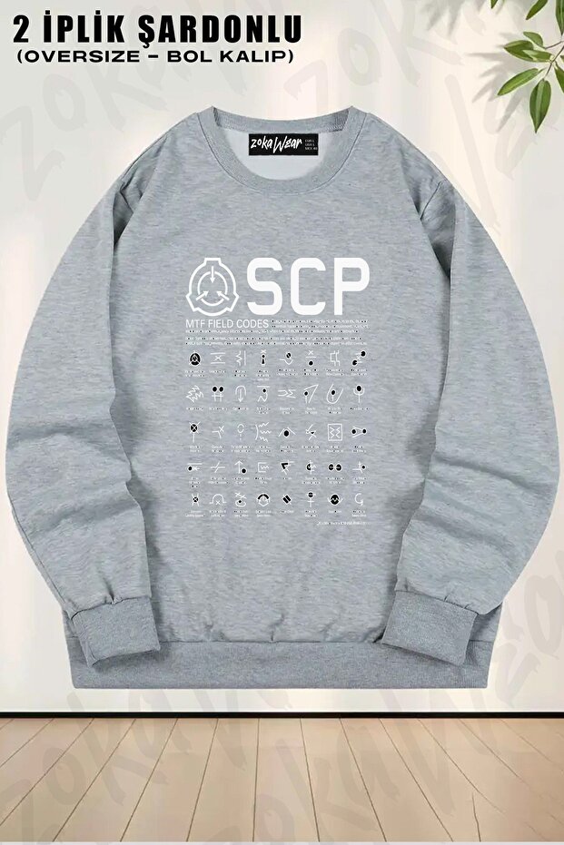 سويت شيرت للجنسين من SCP MTF Field Codes مطبوع قصة فضفاضة برقبة دائرية