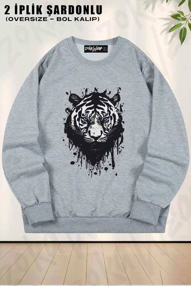 Unisex Kaplan Printed Oversized Crew Neck Sweatshirt