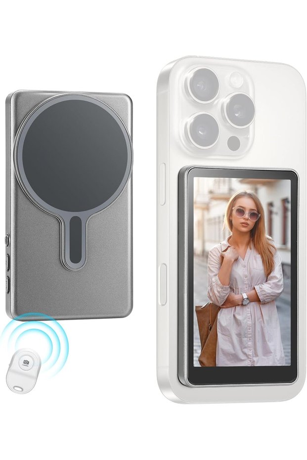 Magnetic Phone Vlog Selfie Monitor Screen 1080P Wireless Back Camera Monitor with Bluetooth Remote