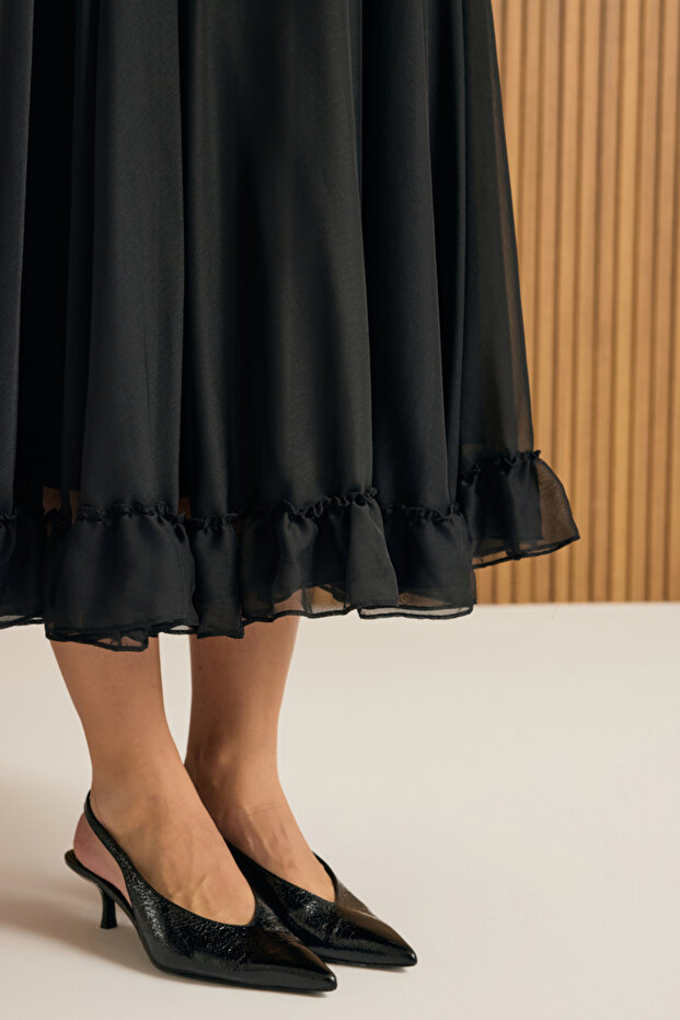 Fırfırlı Şifon Etek - 5