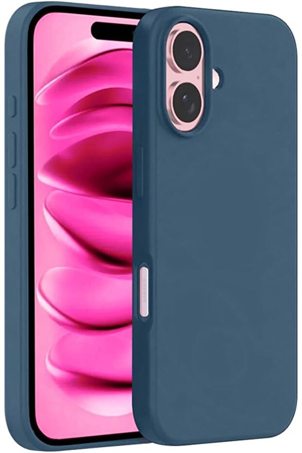 iPhone 16 Liquid Silicone Case with Microfiber Lining (Color Blue)