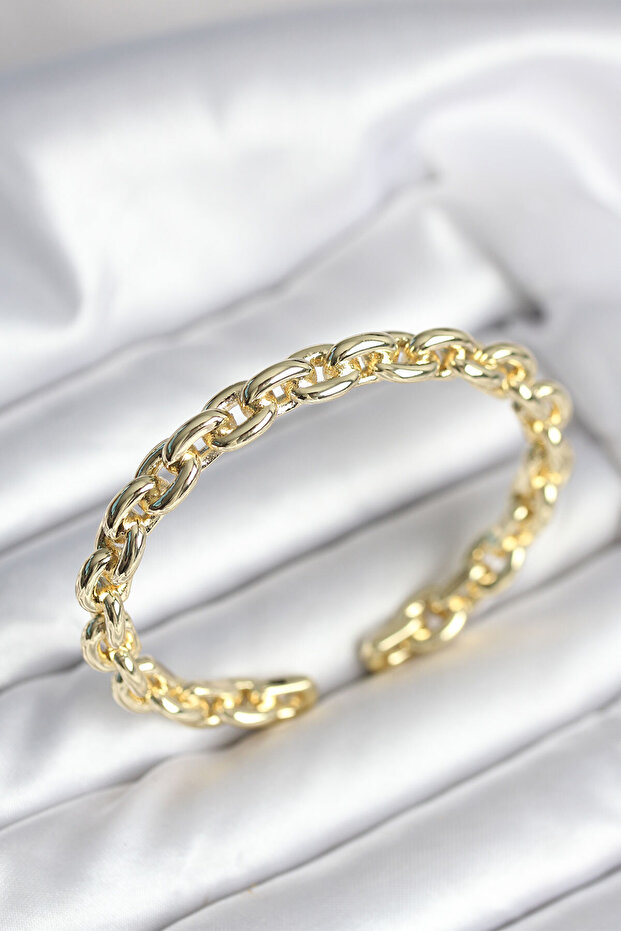 Chain Model Gold Color Brass Women's Bracelet