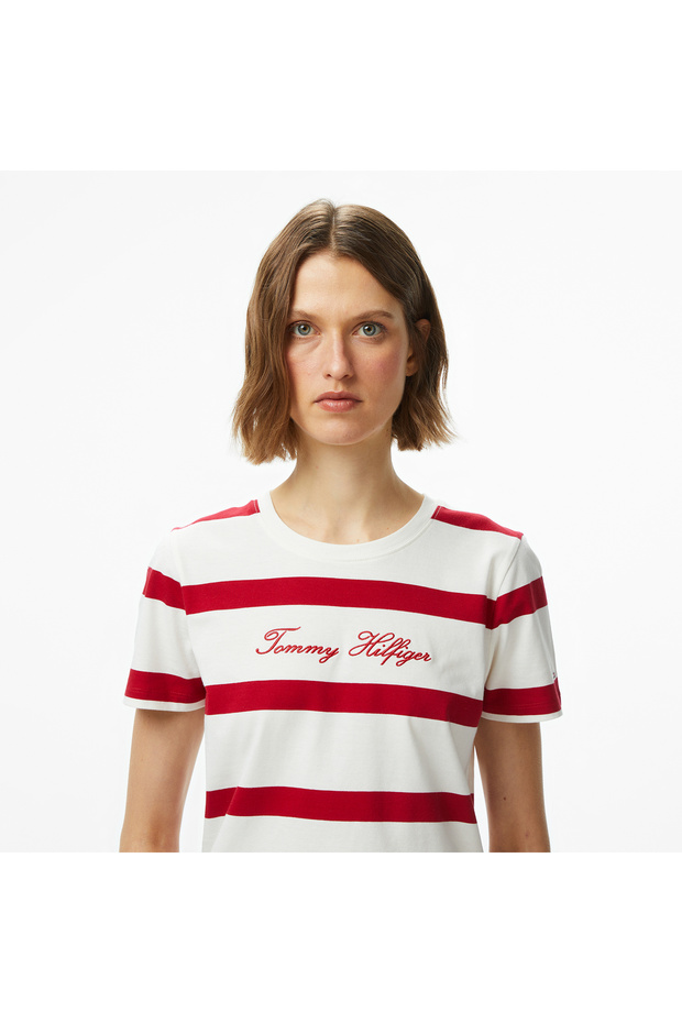 Script Regular Kadın Beyaz T-Shirt - 4