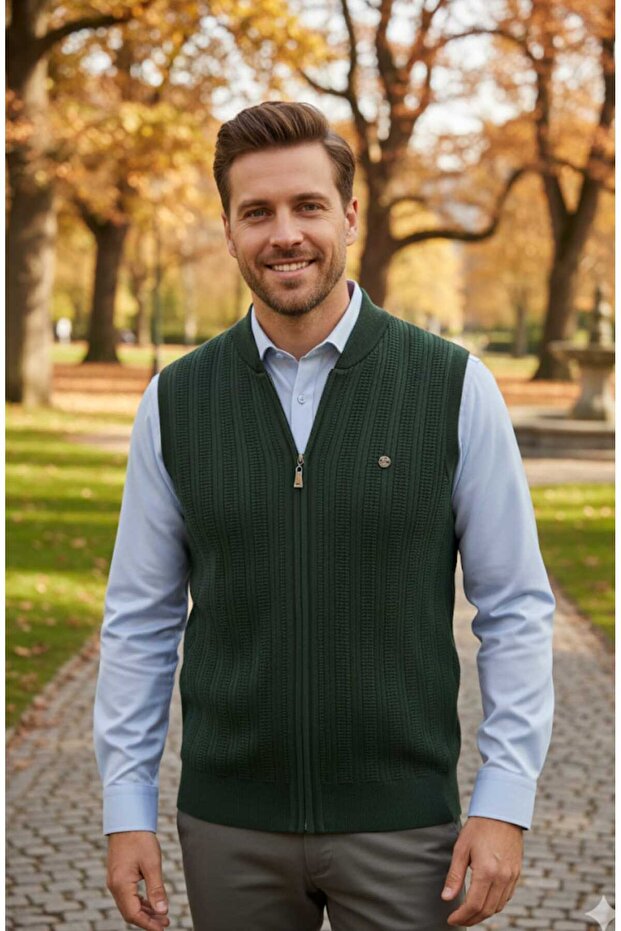Judge Collar Zippered Steel Mesh Men's Vest