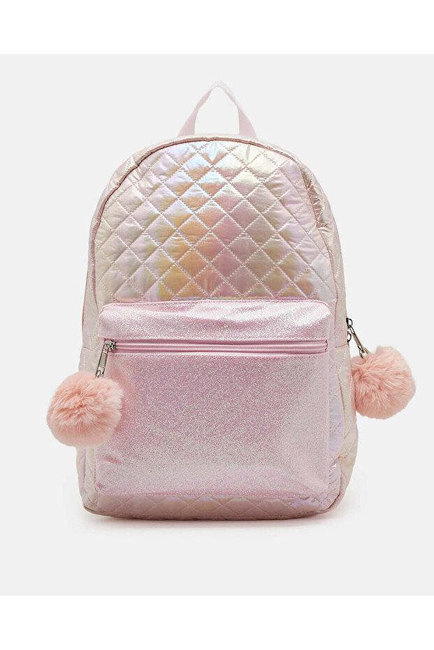 حقيبة ظهر مزينة باللون الوردي للبنات