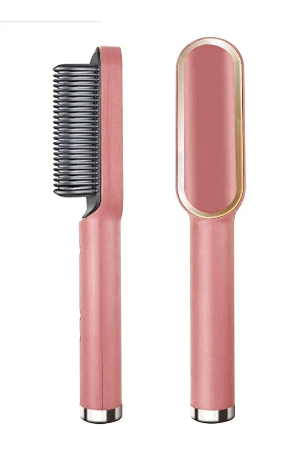 2-in-1 Hair Electric Straightener Brush and Curler