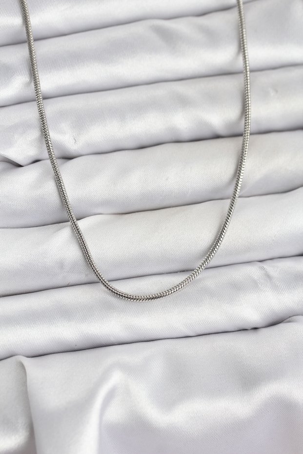 316L Steel Chain Silver Color 60 cm Snake Chain Women Necklace
