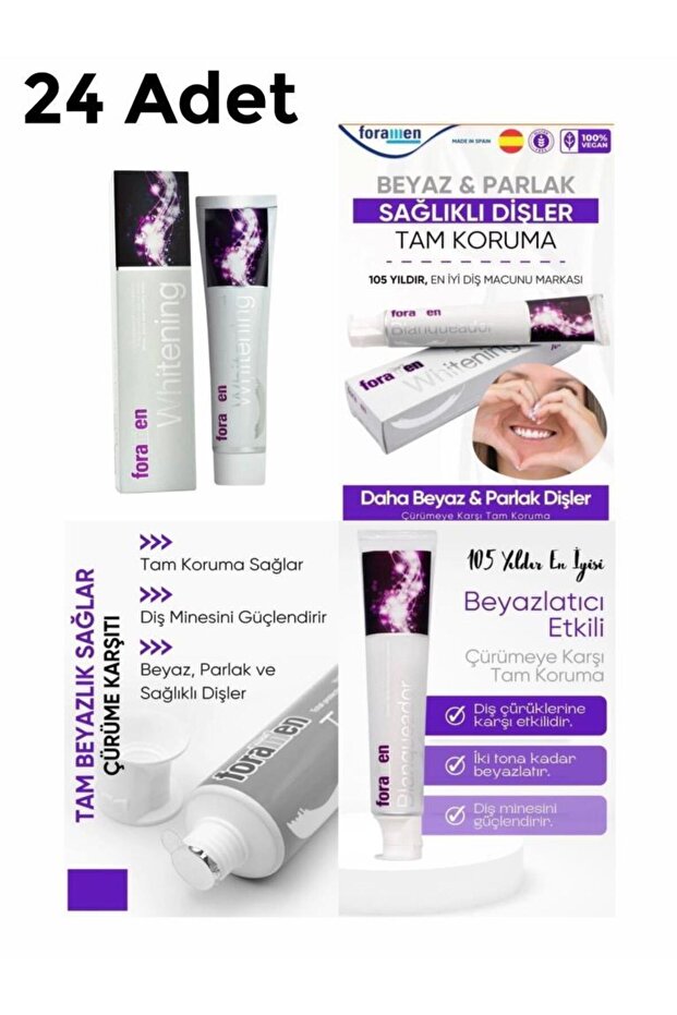 24 Pieces Whitening Large Size Toothpaste 125 Gr