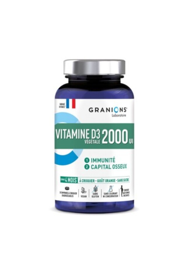 Vitamine D3 2000 UI masticabila 30 comprimate - 2