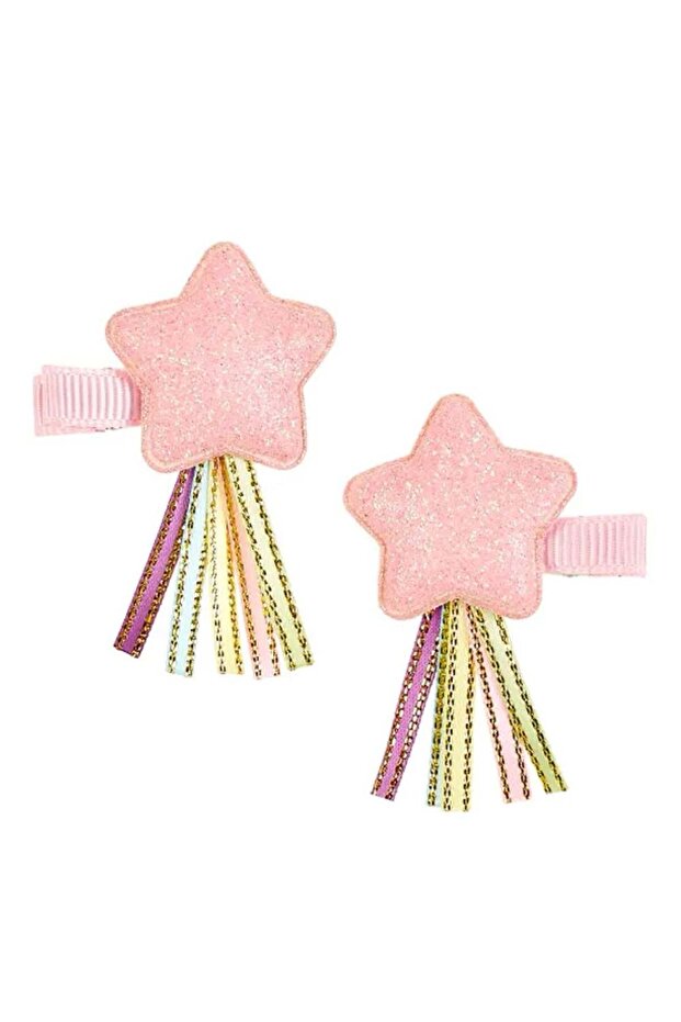 مشبك شعر على شكل نجمة مزخرف بالشراشيب - 1