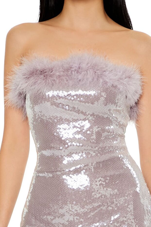 Payetli Mini Elbise - 3