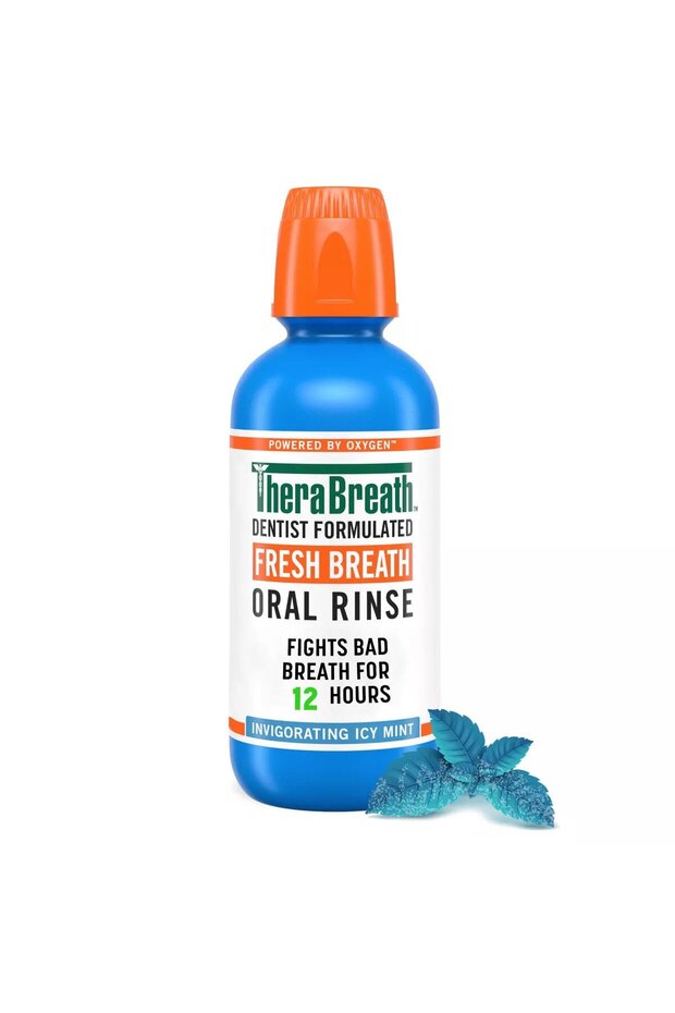 TheraBreath Fresh Breath Oral Rinse Icy Mint 16 oz