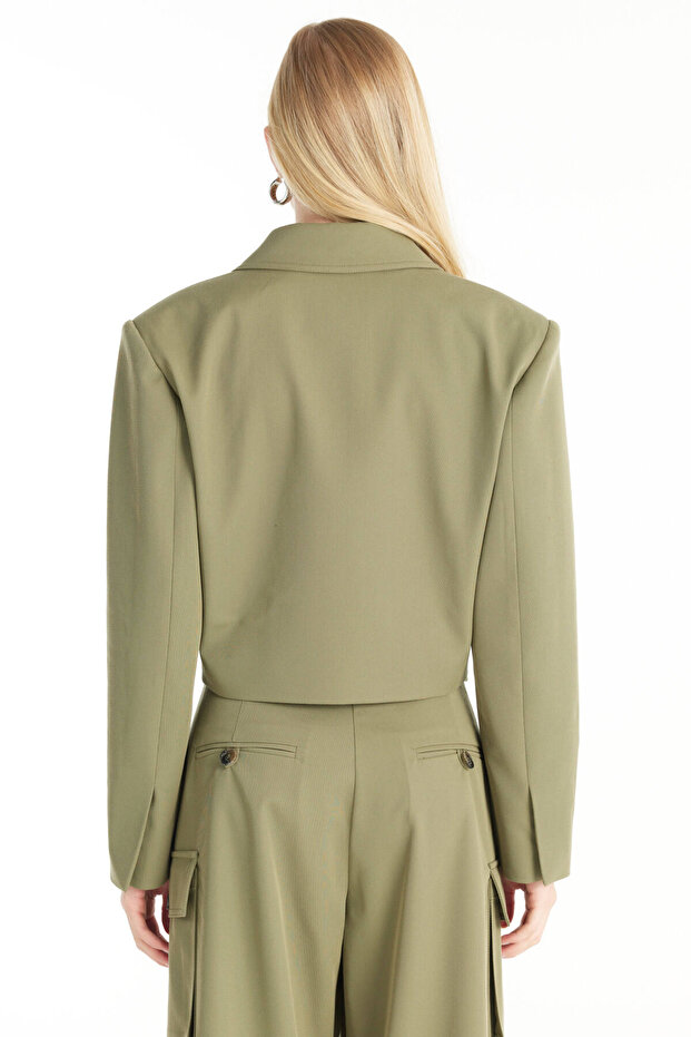 HAKİ KUTU FORM OVERSİZE CEKET - 5