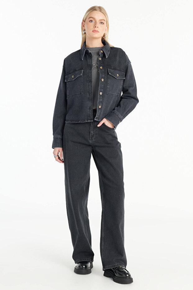 SİYAH KUTU FORM JEAN GÖMLEK - 3