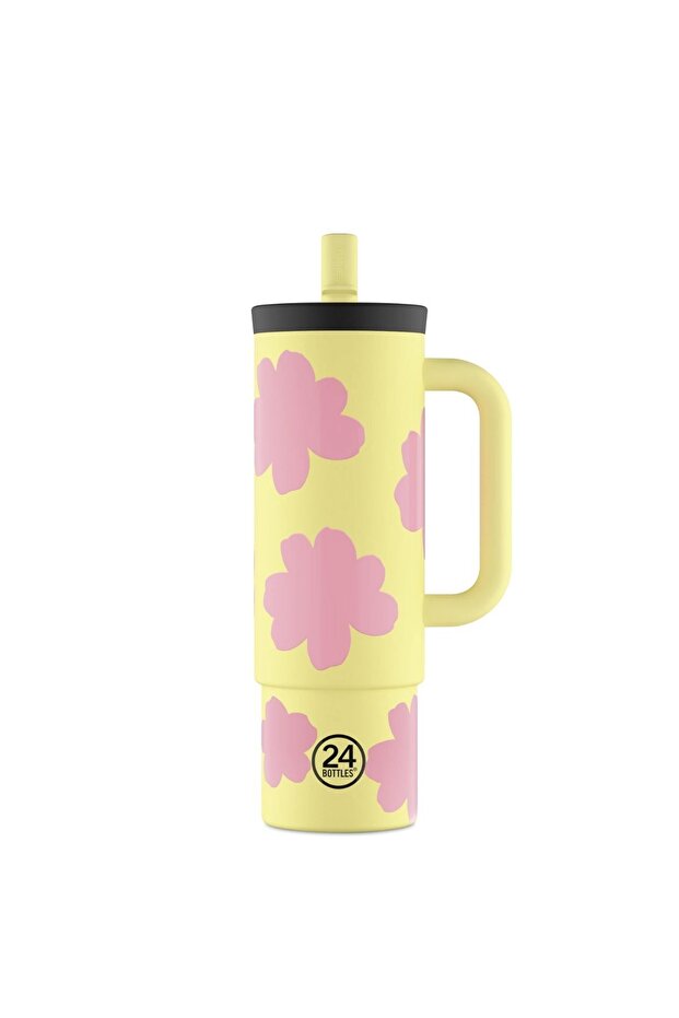 Straw Cup Daydreaming Yellow Stainless Steel Thermos with Straw 800 ml