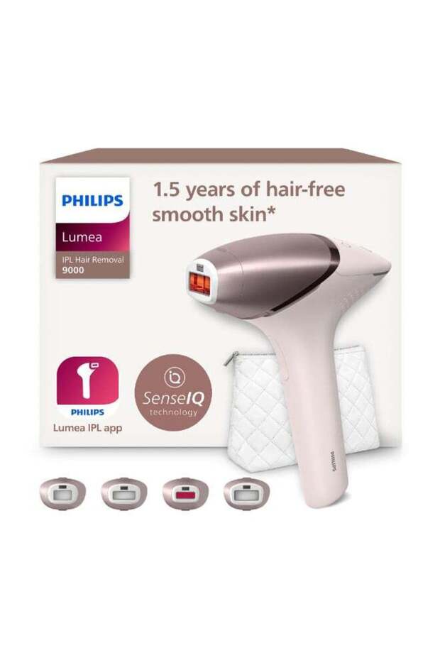 Lumea IPL Hair Removal 9000 Series BRI958/60, SenseIQ, 4 Attachments, Rose Gold