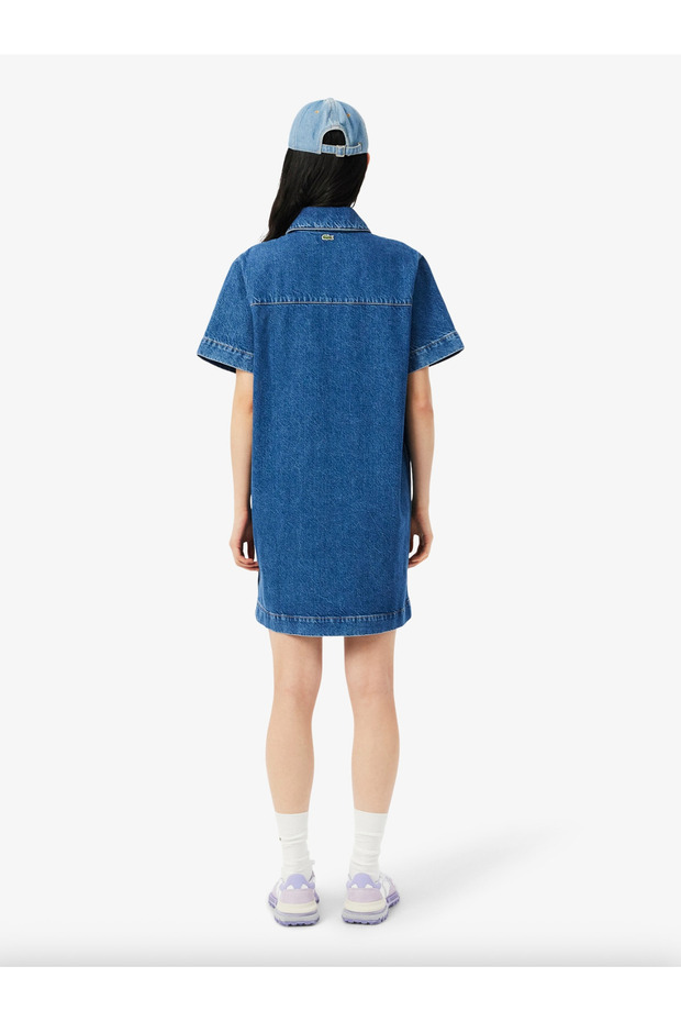 Oversized Cotton Denim Dress - 4