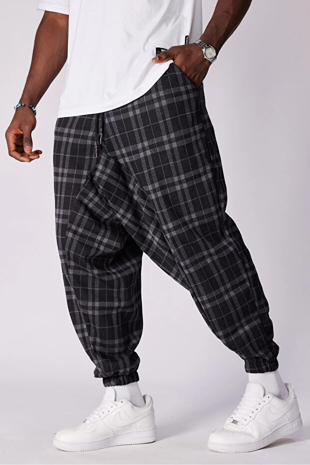 بنطلون شالوار منقوش بخصر مطاطي - 1