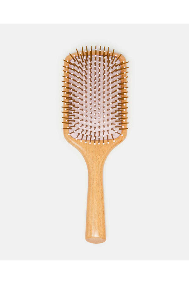 Women Beige Wooden Hair Brush