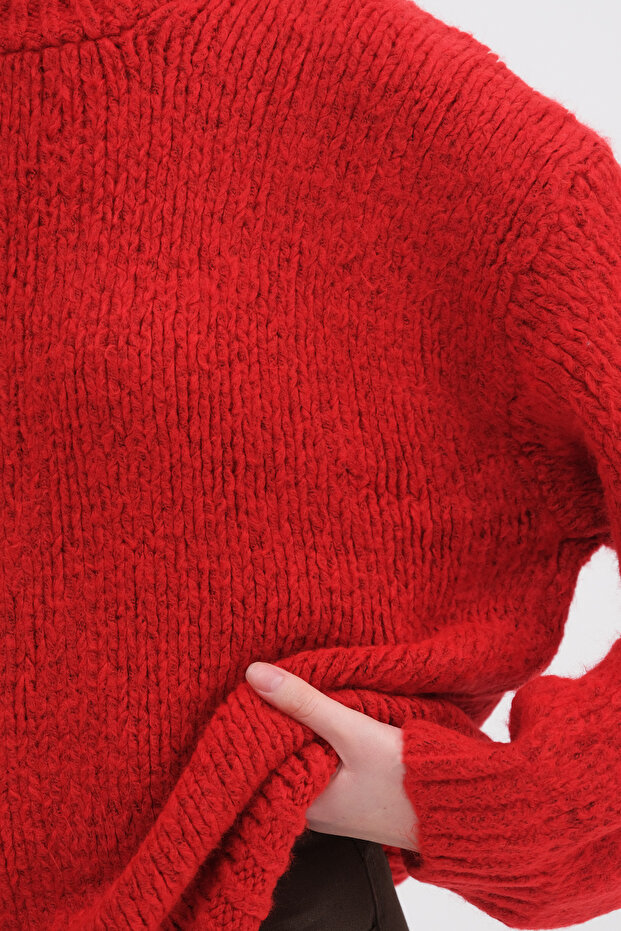 Bisiklet Yaka Basic Triko Kazak K251091 - 3