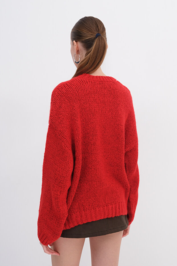 Bisiklet Yaka Basic Triko Kazak K251091 - 7