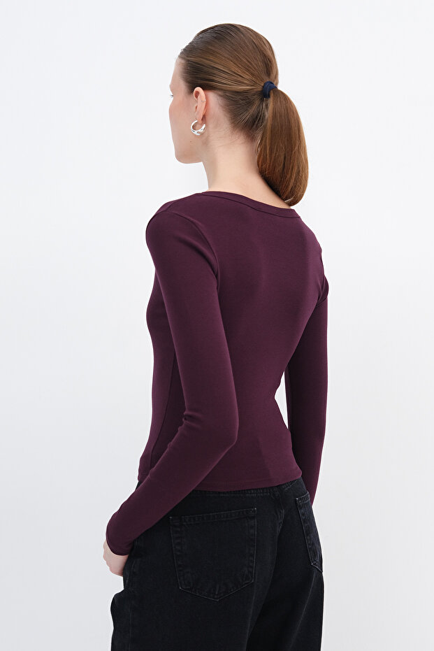 V Yaka Basic Bluz B0425 - 6