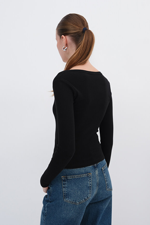 V Yaka Basic Bluz B0425 - 6