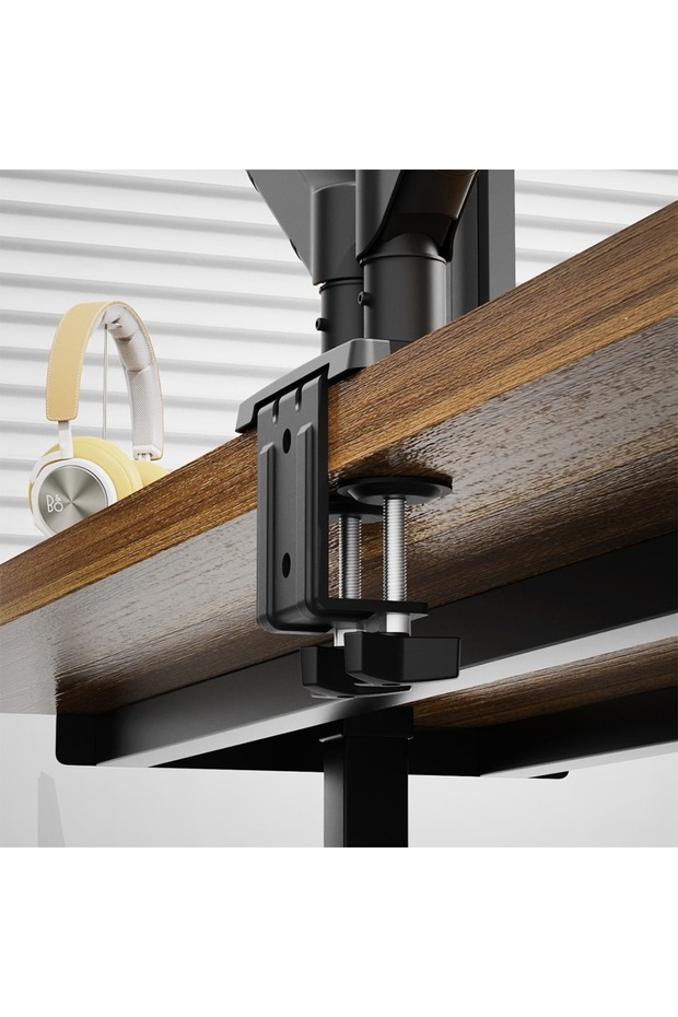 حامل شاشة مزدوج بذراع مرن يعمل بالغاز لشاشات 13-32 بوصة مع خاصية تعديل الارتفاع والدوران - 5