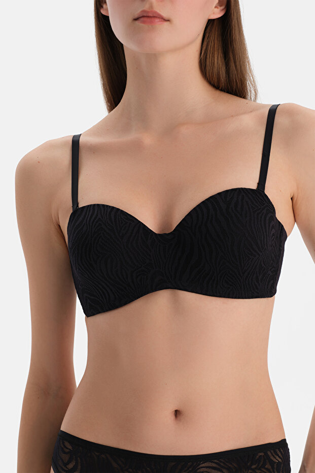 Siyah Basic Üçgen Formlu Soft Sütyen - 5