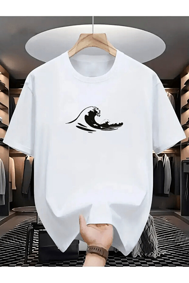 Minimalist Wave Printed T-Shirt