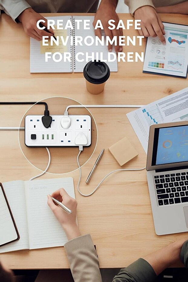 5 METER SOCKET WITH 6 SOCKET COMBO+ 3 USB PORT + USC C. 2500W - 2