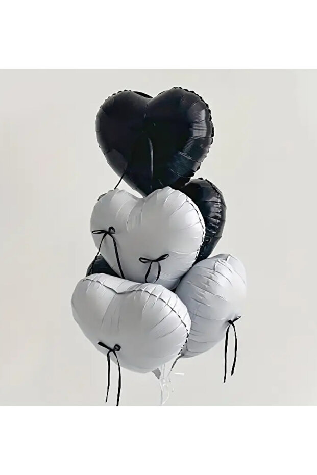 Bow Heart Balloon Set 5 Foil Heart Balloons