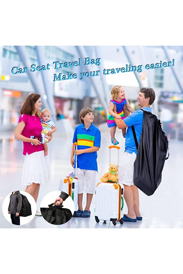 AbaqKalza Car Seat Travel Bag - Large Waterproof Padded Stroller & Infant Carrier Cover