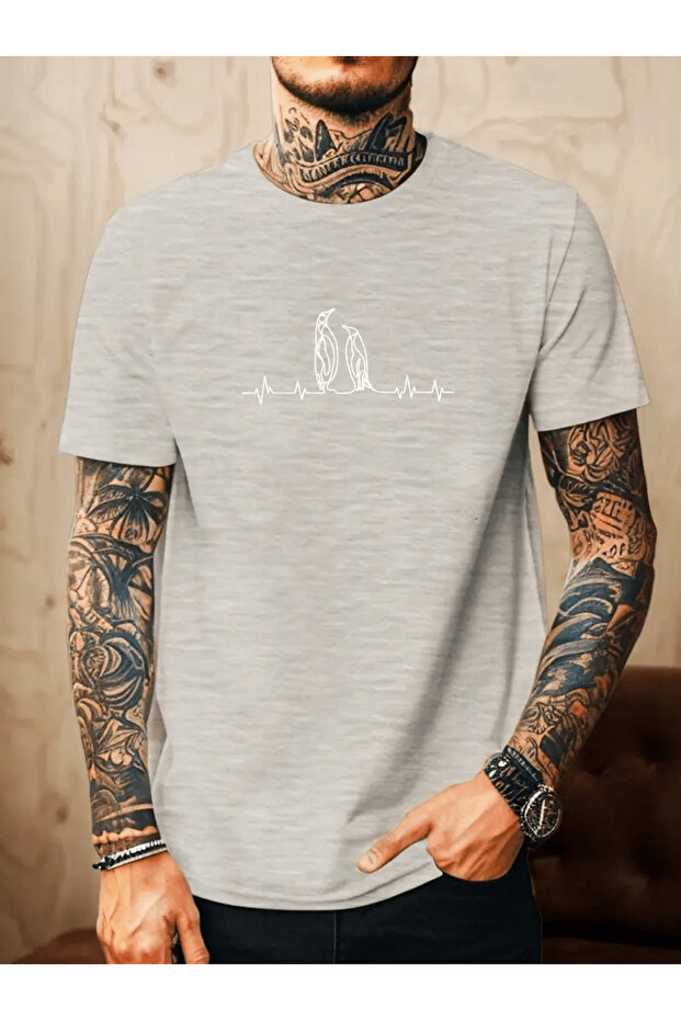 Penguin Heartbeat Printed T-Shirt