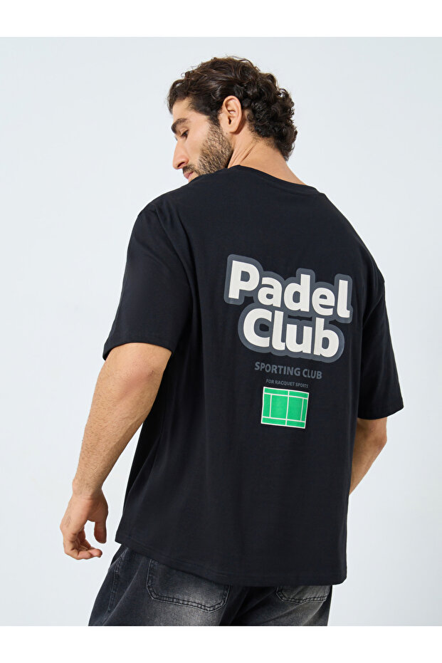 Men Black Graphic Oversized T-Shirt