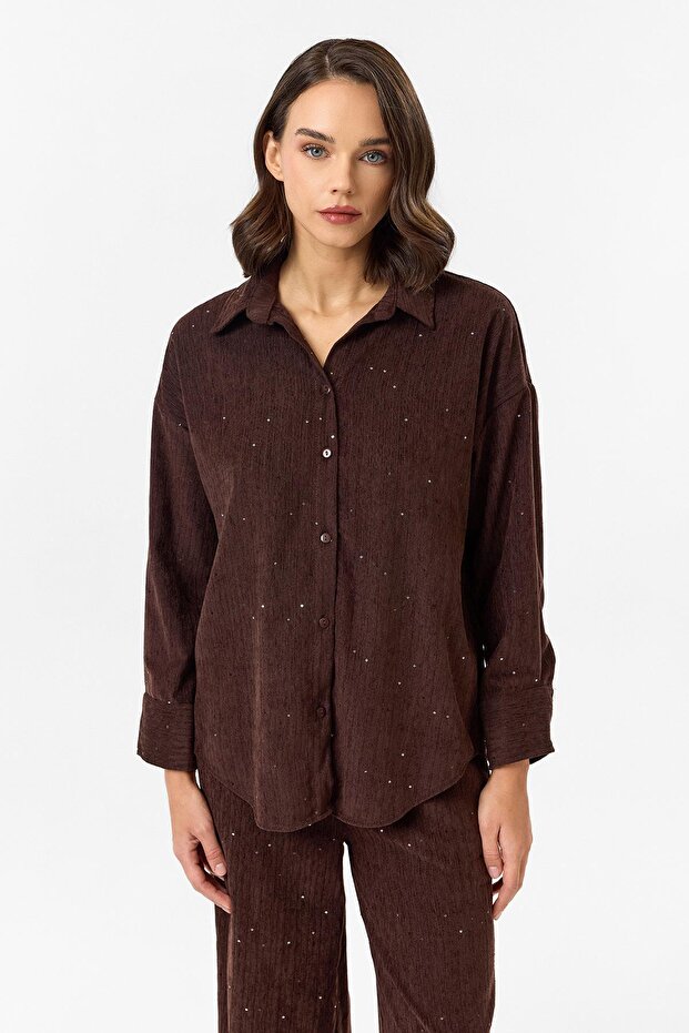 Çizgili Pullu Gömlek - 1