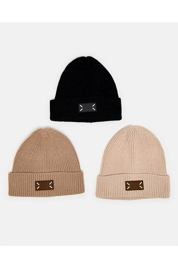 مجموعة قبعات محبوكة متنوعة للرجال (3 قطع) - 1