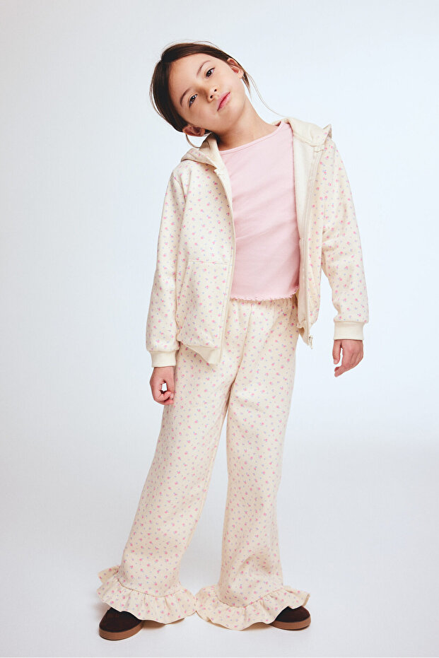 2 Parçalı Baskılı Sweatshirt Set - 1