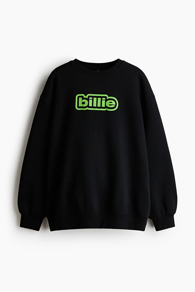 Baskı Motifli Oversize Sweatshirt - 1
