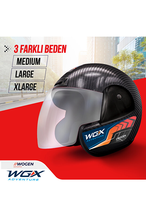 KARBON YARIM KASK SİYAH (M) - 6